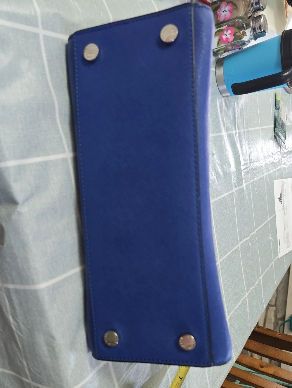 Michael Kors Royal Blue and Black Saffiano Satchel